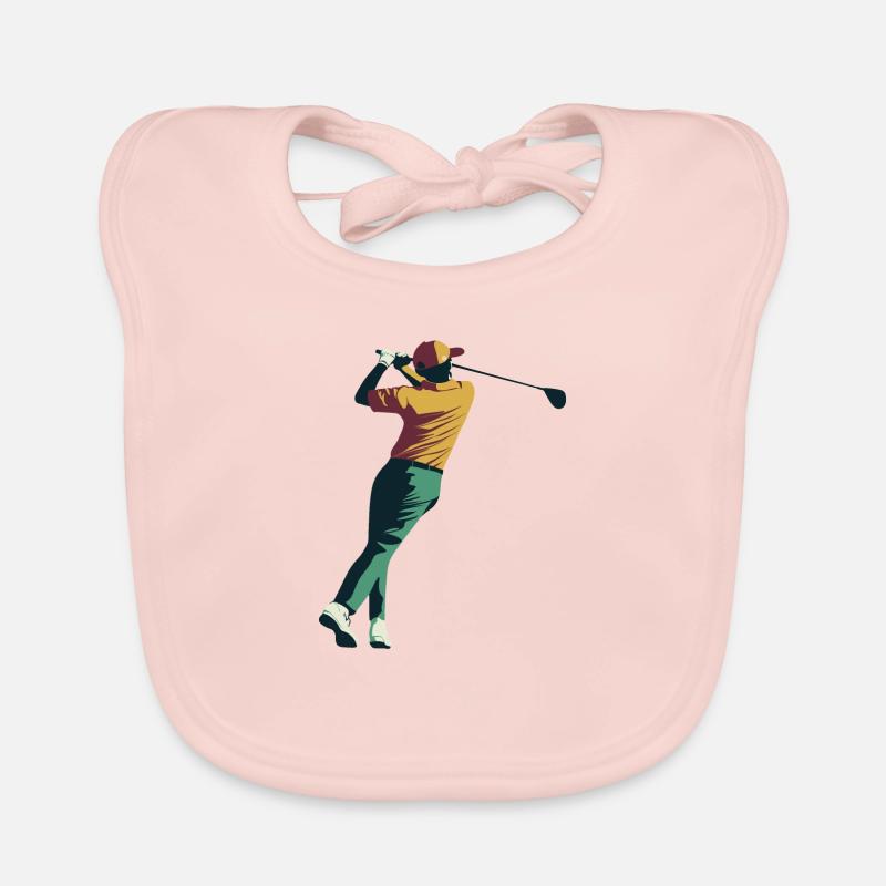 Golfer Golf Golfball - Baby Bio-Lätzchen - Rose