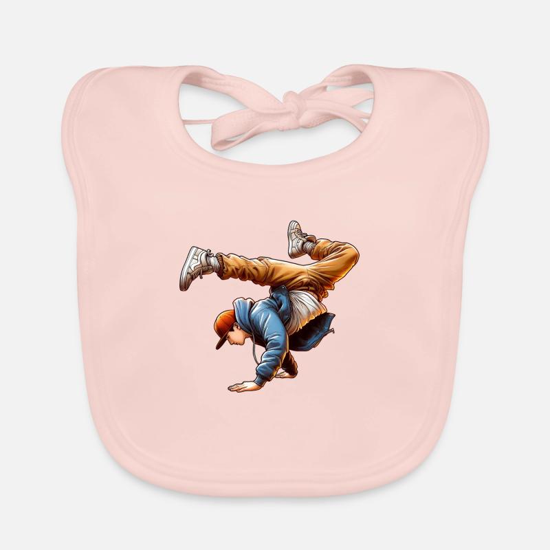 Energetic Breakdance Dance Steps Organic Baby Bibs
