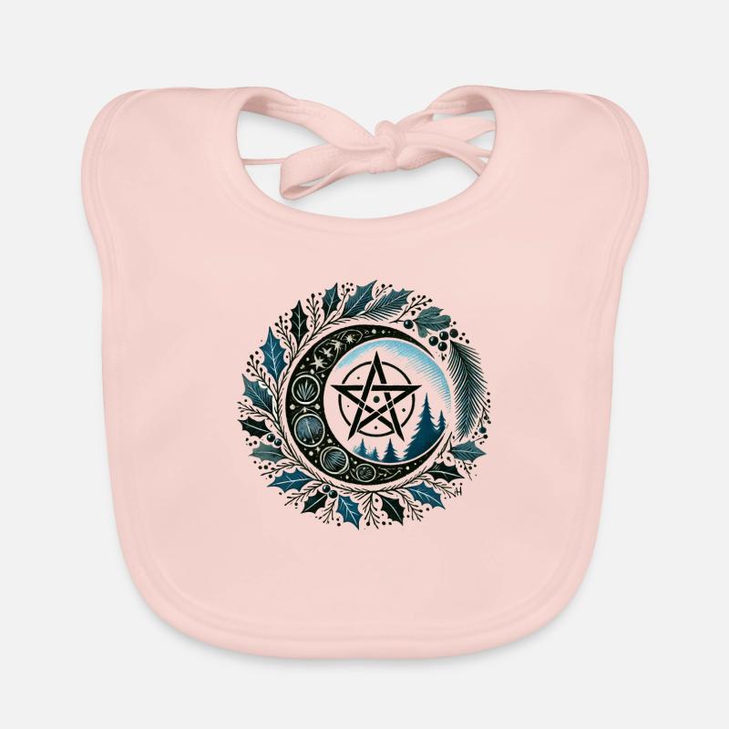 Yule Pentacle Organic Baby Bibs