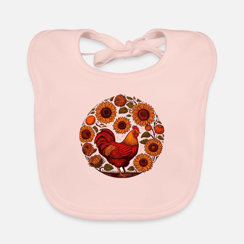 Huhn - Baby Bio-Lätzchen - Rose