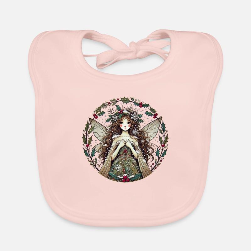 Fée de Noël - Bavoir bio Bébé - rose