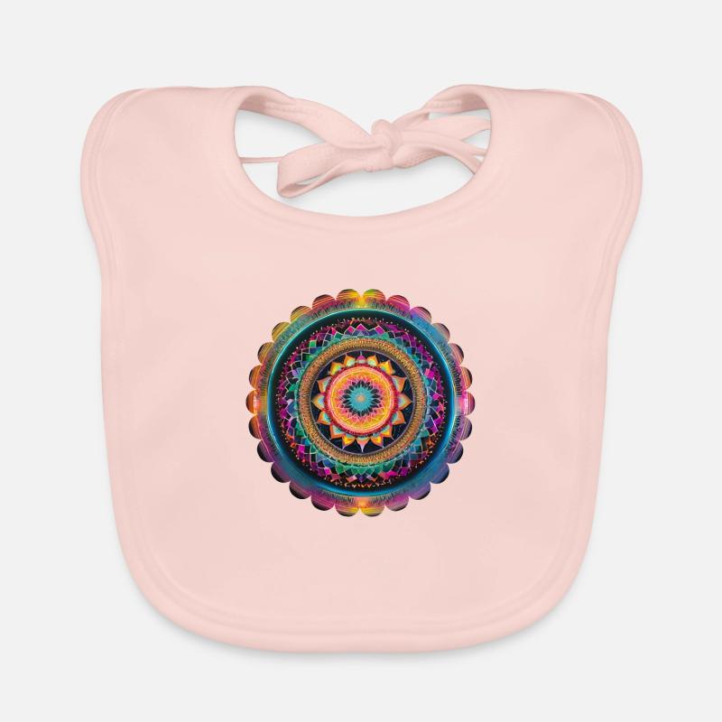 Futuristic Mandala Organic Baby Bibs