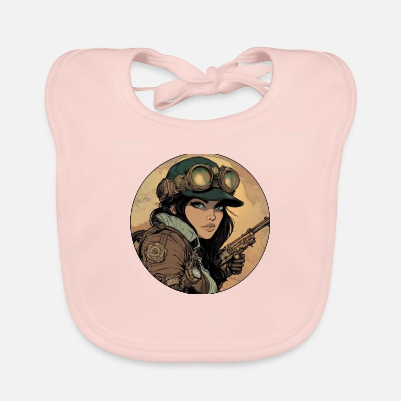 Steampunk adventure for explorers Organic Baby Bibs