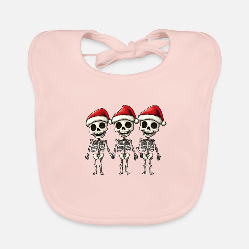 Drôle de Noël squelette - Bavoir bio Bébé - rose
