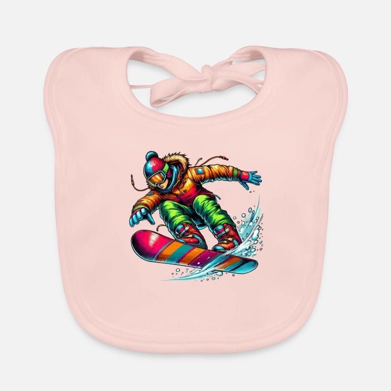 snowboarder - Baby Bio-Lätzchen - Rose
