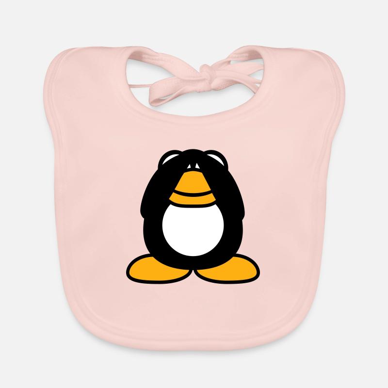 Pingouin ne voit rien aveugle Les mains couvrent les yeux Bavoir bio Bébé
