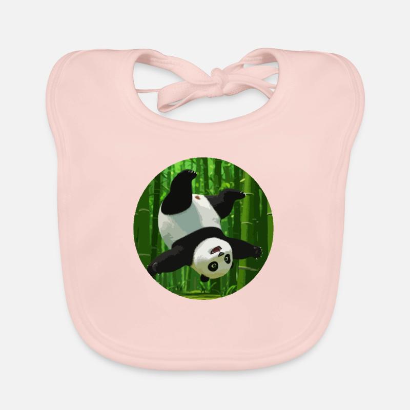 Panda making a somersault Organic Baby Bibs