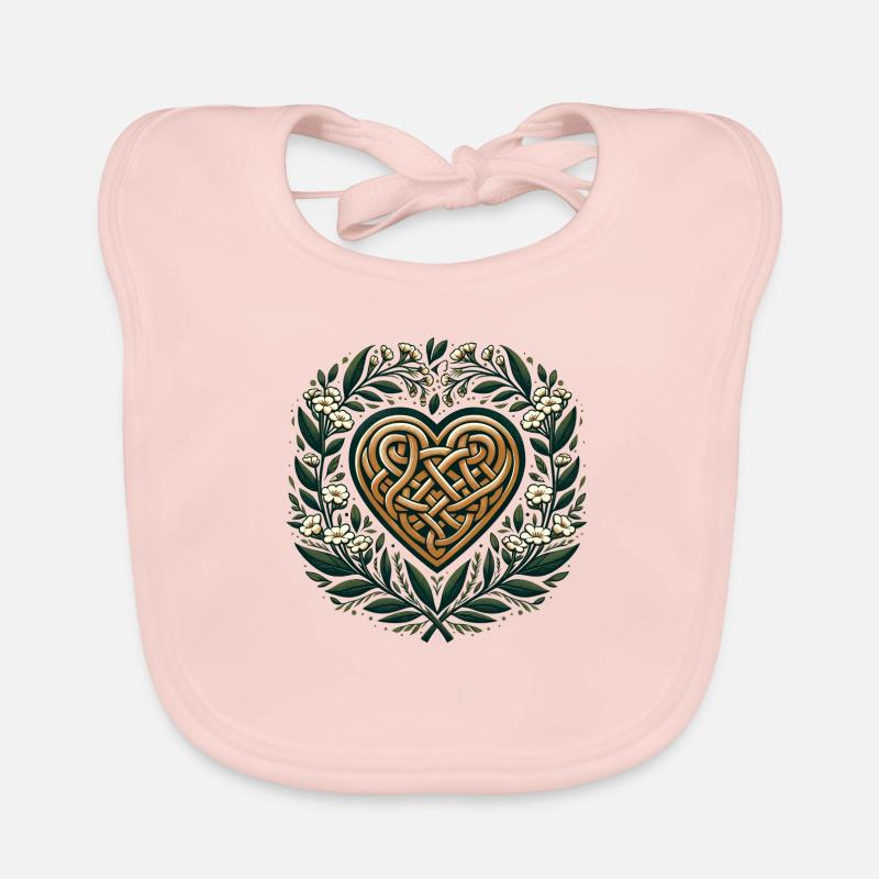 Celtic Art Heart Springtime Druid Pagan Artwork Organic Baby Bibs