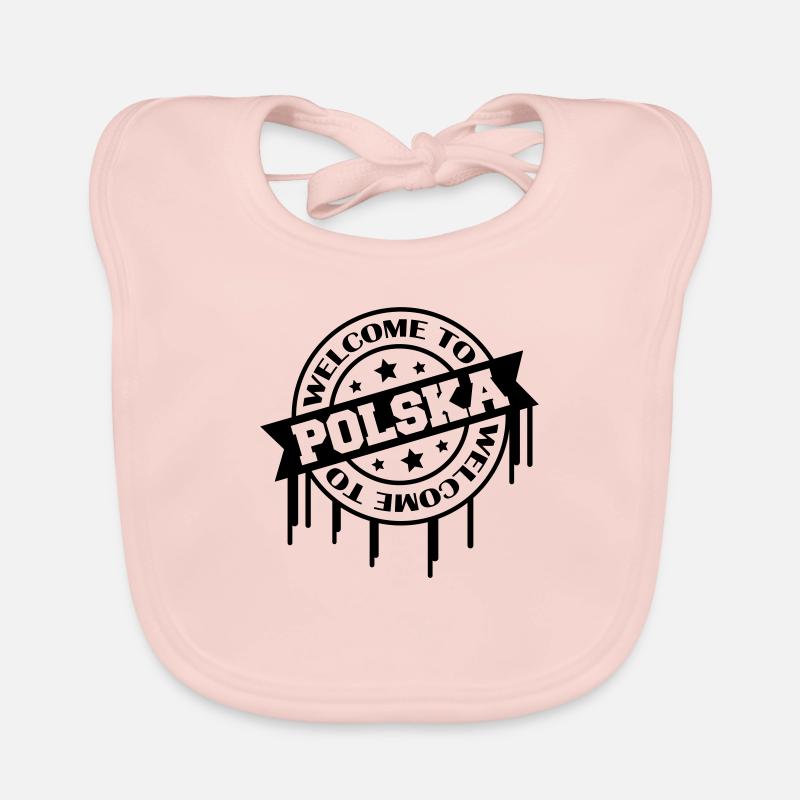 Bienvenue en Pologne - Bavoir bio Bébé - rose