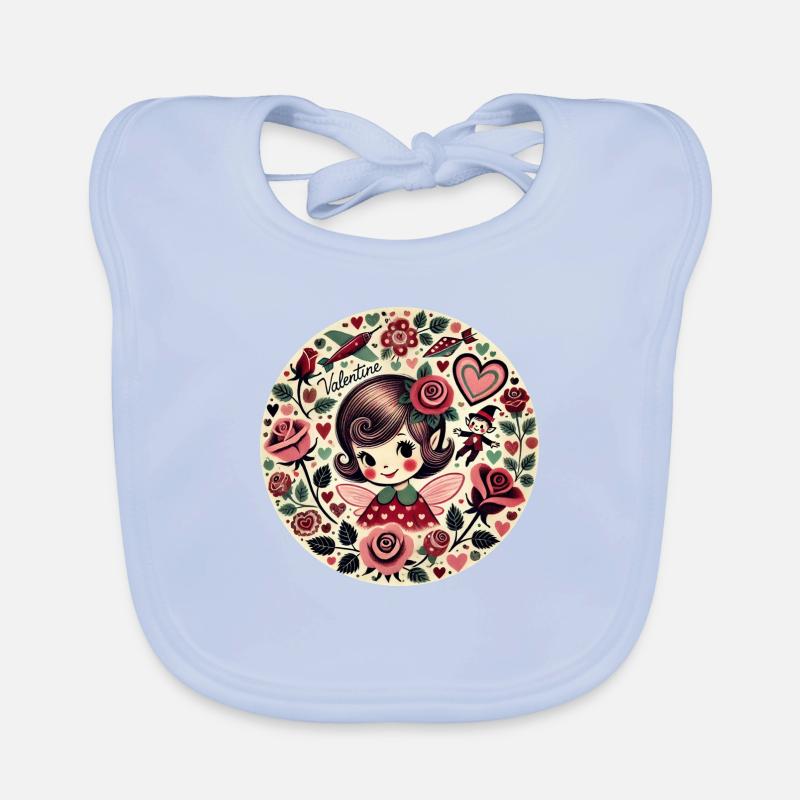 Fée Vintage de la Saint-Valentin Bavoir bio Bébé