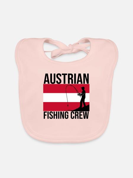 Austrian Fishing Crew Angler Shirt - Baby Bio-Lätzchen - Rose - Vorne