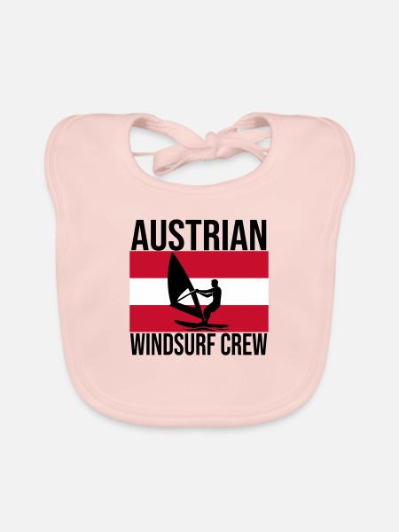 Chemise ras du cou autrichien Windsurf - Bavoir bio Bébé - rose - Devant