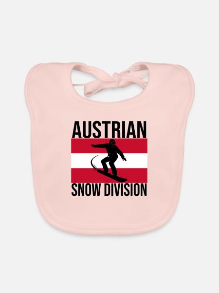 T-shirt de snowboard Austrian Snow Division - Bavoir bio Bébé - rose - Devant