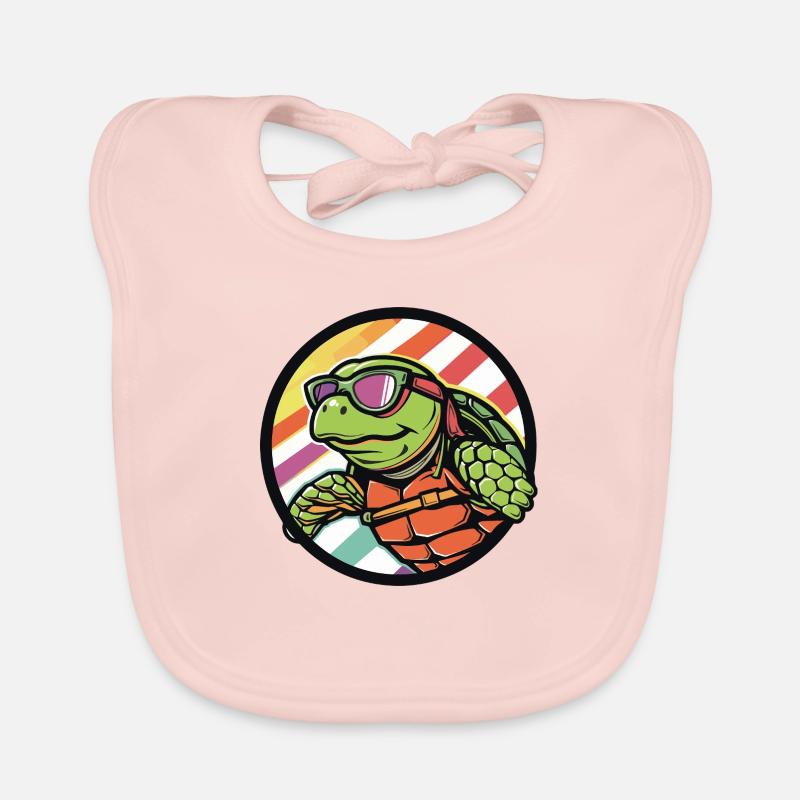 Turtle Comic Cool Organic Baby Bibs