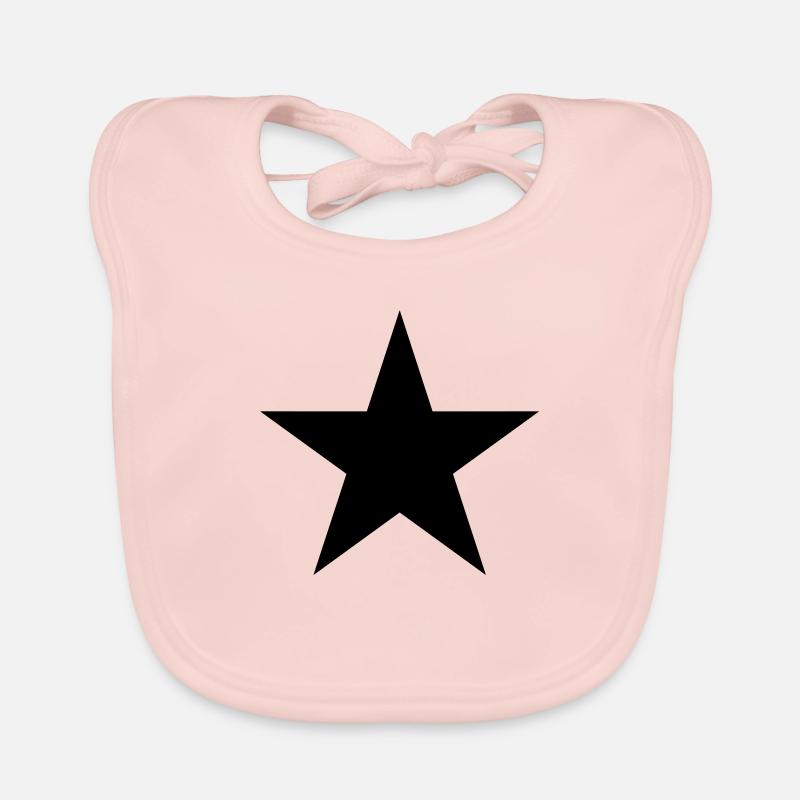 étoile noire black star - Bavoir bio Bébé - rose