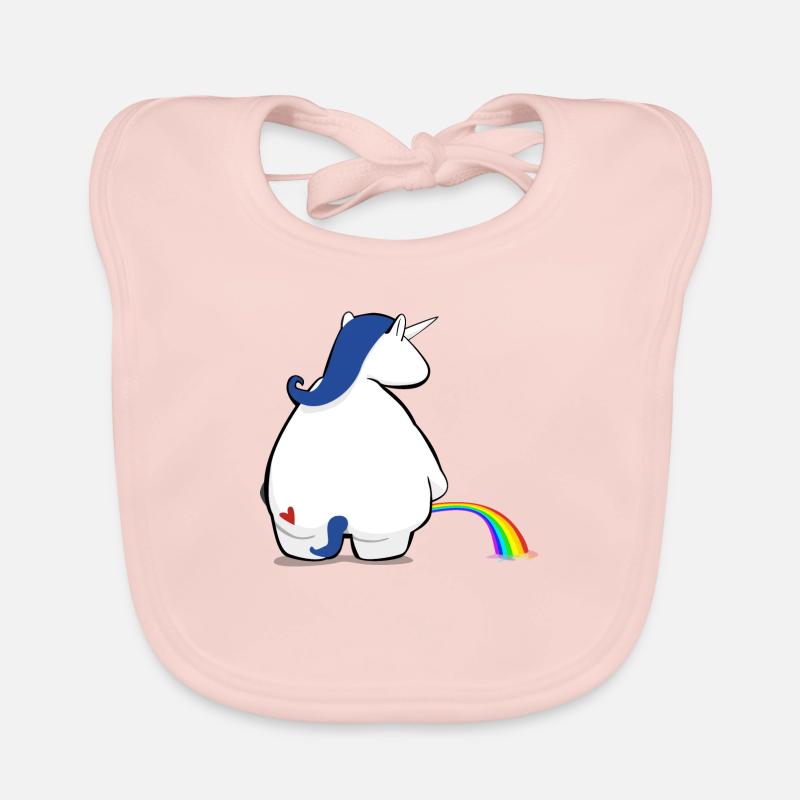 Regenbogen pinkelndes Einhorn Baby Bio-Lätzchen