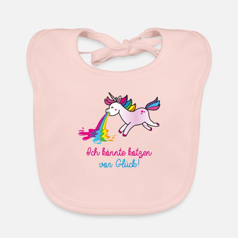 kotzen vor glück , einhorn, kotzendes einhorn, ein Baby Bio-Lätzchen