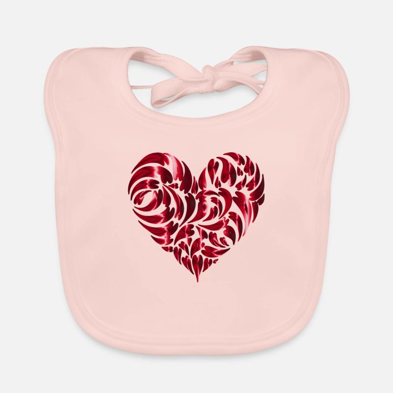 Coeur - Bavoir bio Bébé - rose