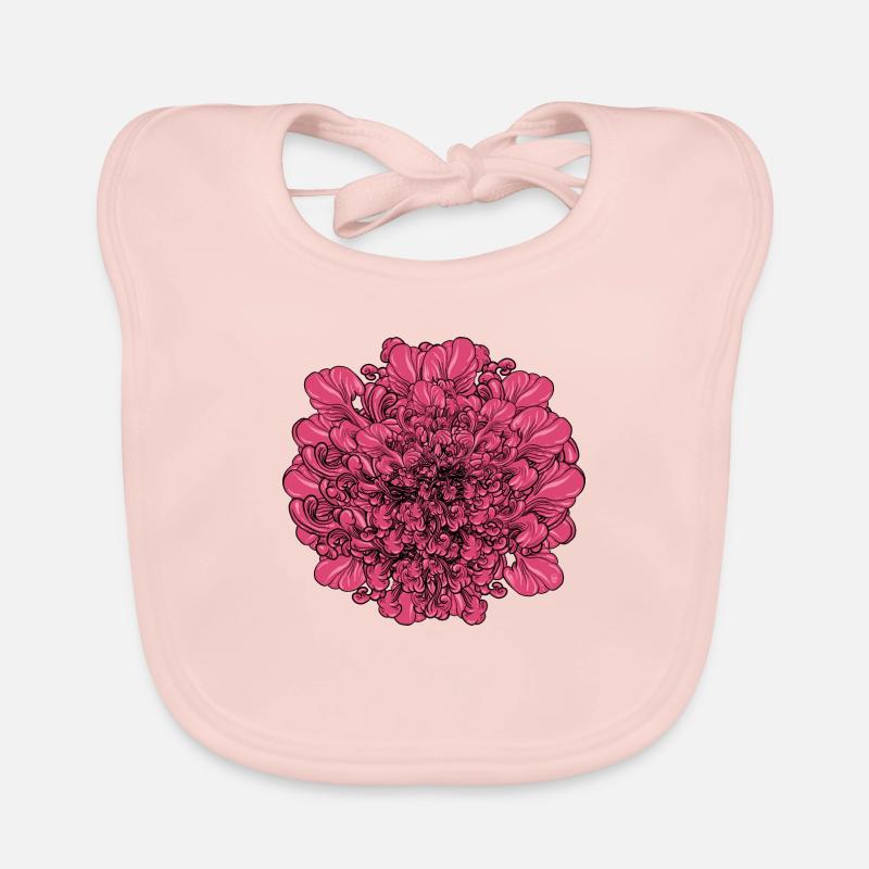 Pink Flower Organic Baby Bibs