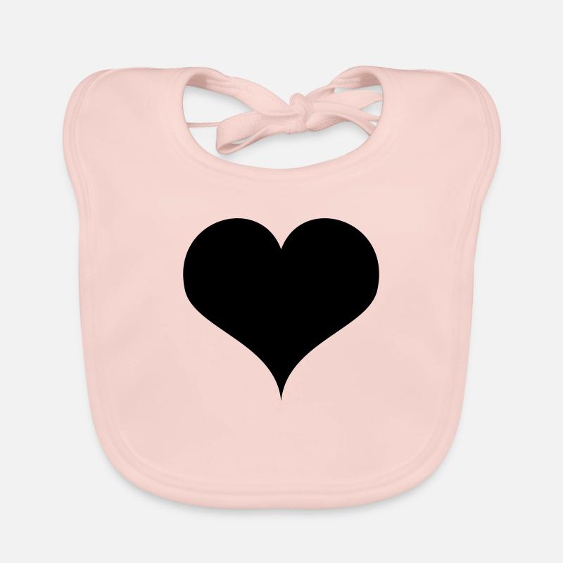 cœur - Bavoir bio Bébé - rose