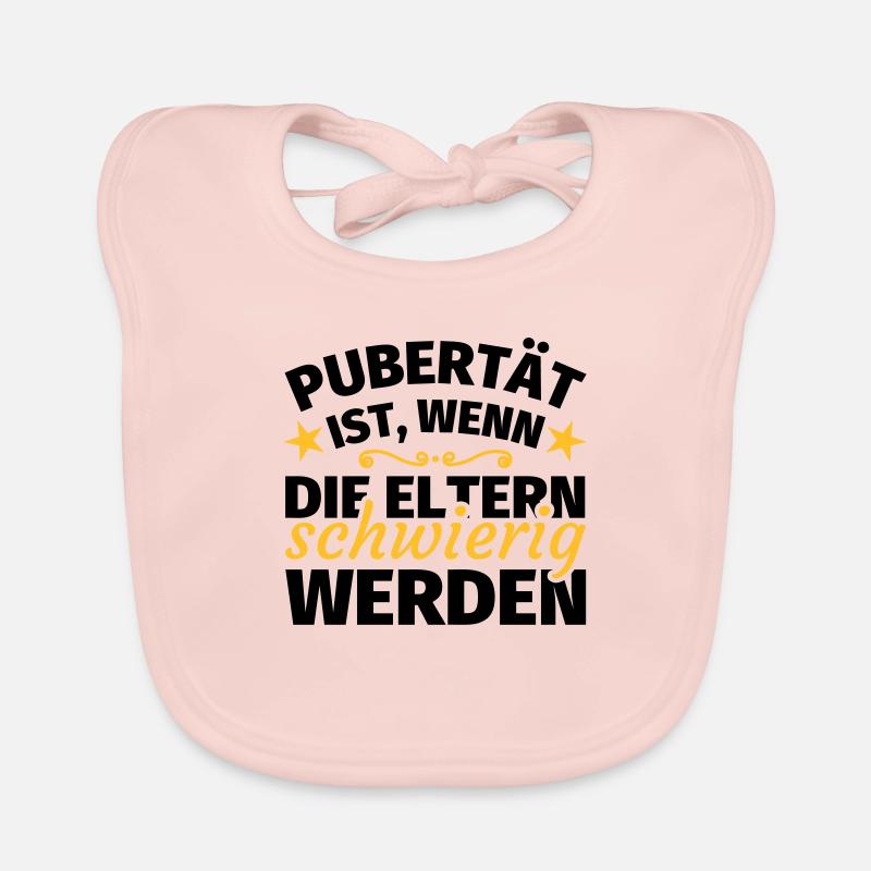 Pubertät lustige Sprüche - Baby Bio-Lätzchen - Rose