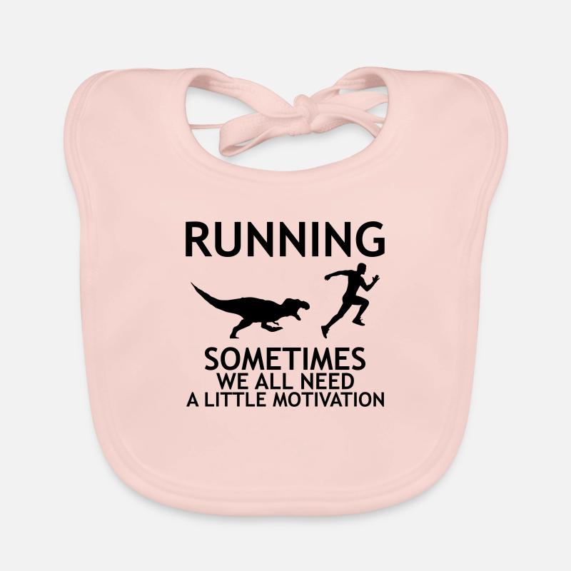 RUNNING WITH MOTIVATION - Bavoir bio Bébé - rose