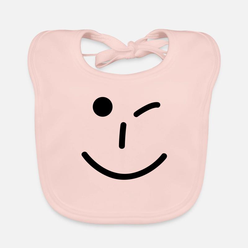 Smiley - Bavoir bio Bébé - rose