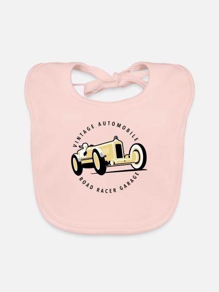 Car garage - Bavoir bio Bébé - rose - Devant