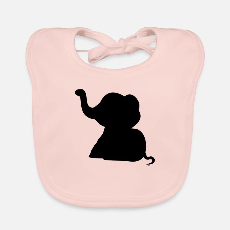 sitzender elefant silhouette suess kalb klein kind Baby Bio-Lätzchen
