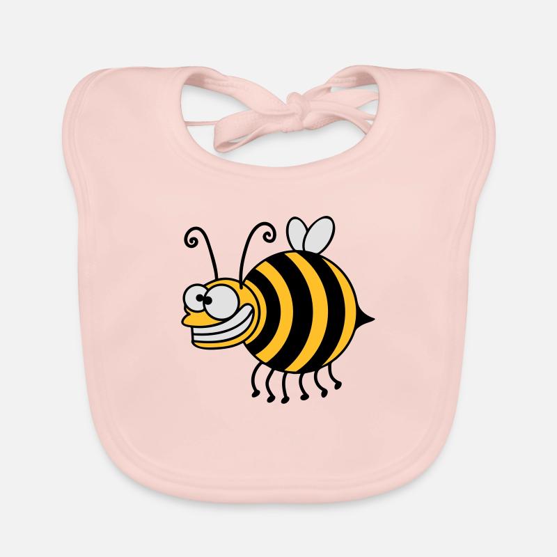 Funny thickness crazy bee Organic Baby Bibs