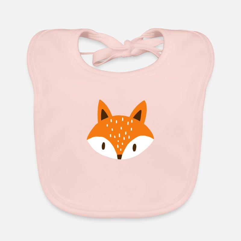 renard - Bavoir bio Bébé - rose