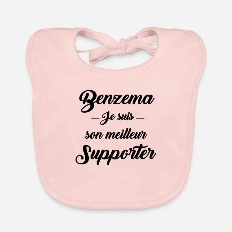 Benzema je suis son meilleur supporter - Bavoir bio Bébé - rose