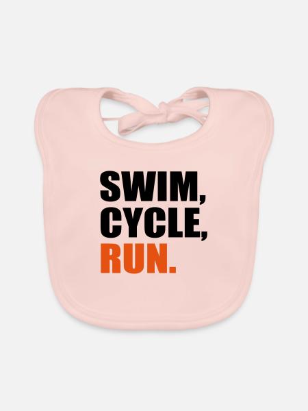Triathlon - Baby Bio-Lätzchen - Rose