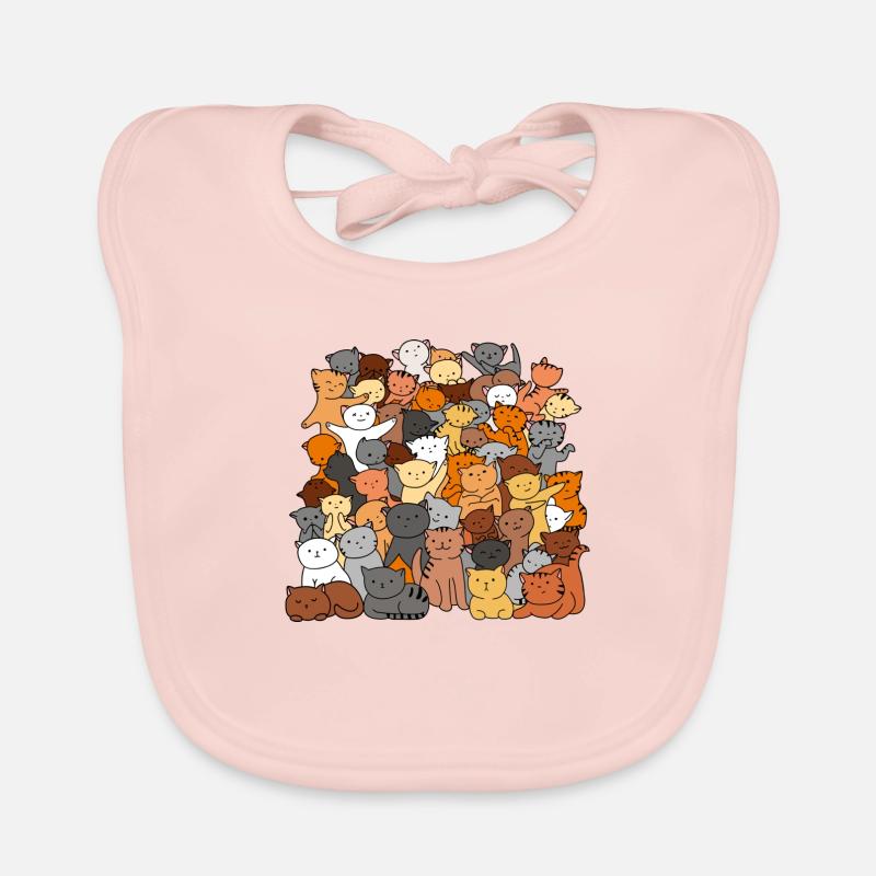 Gruppe bunte Katze Baby Bio-Lätzchen