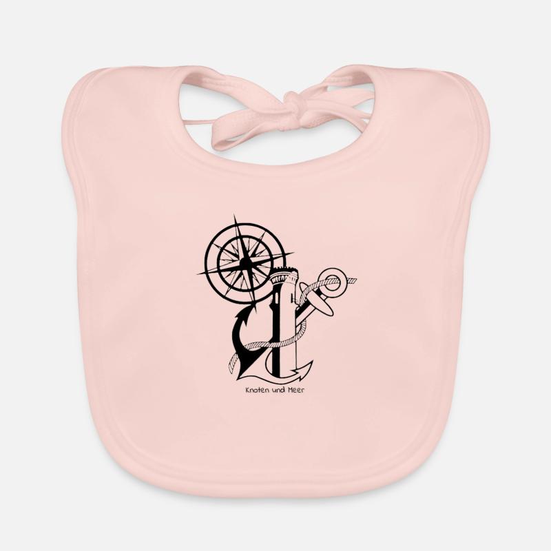Anchor and compass rose Organic Baby Bibs