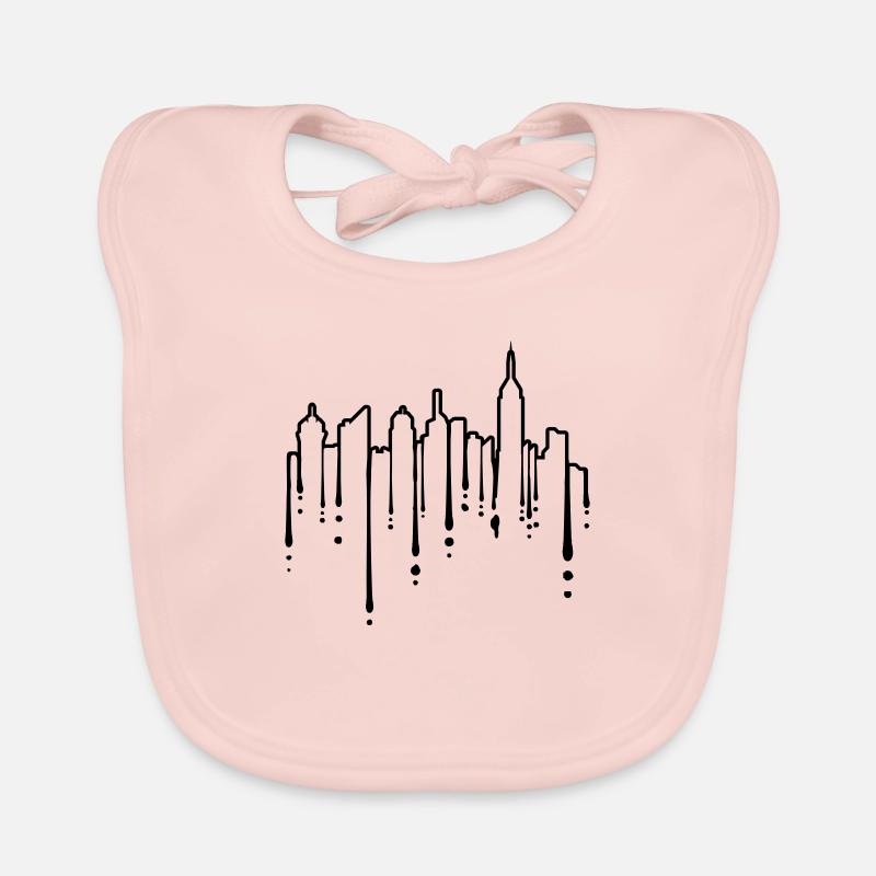 Silhouette Graffiti Gratte-ciel Bavoir bio Bébé