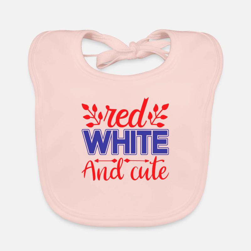 Red white and cute Organic Baby Bibs