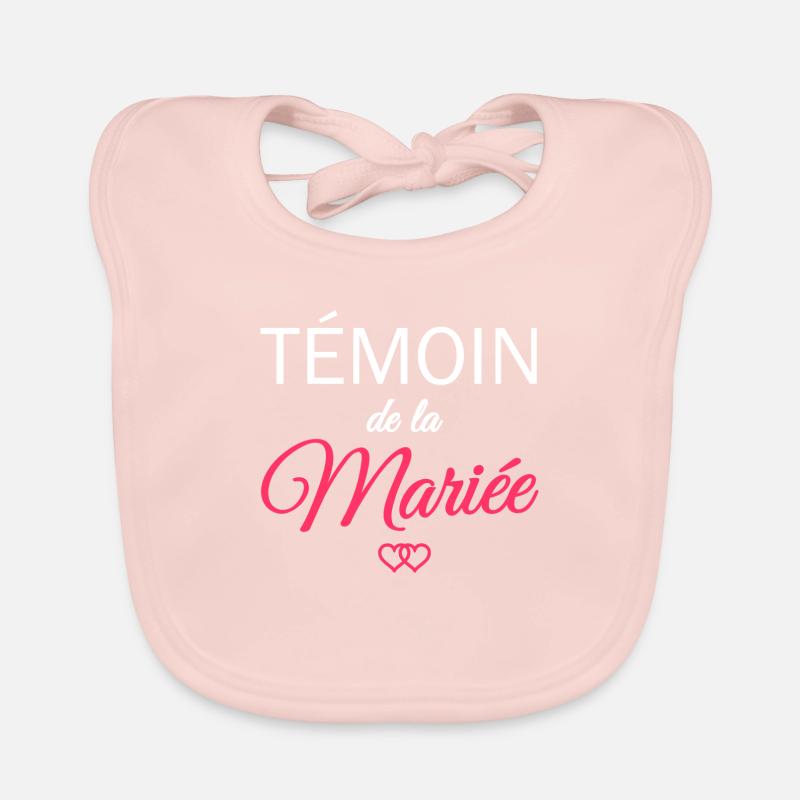 témoin de la mariée - Bavoir bio Bébé - rose