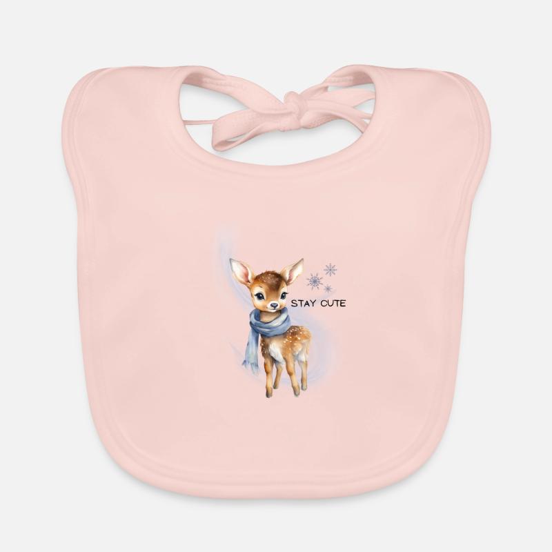 Rehkitz - Stay Cute Motiv | Weihnachtskollektion Baby Bio-Lätzchen