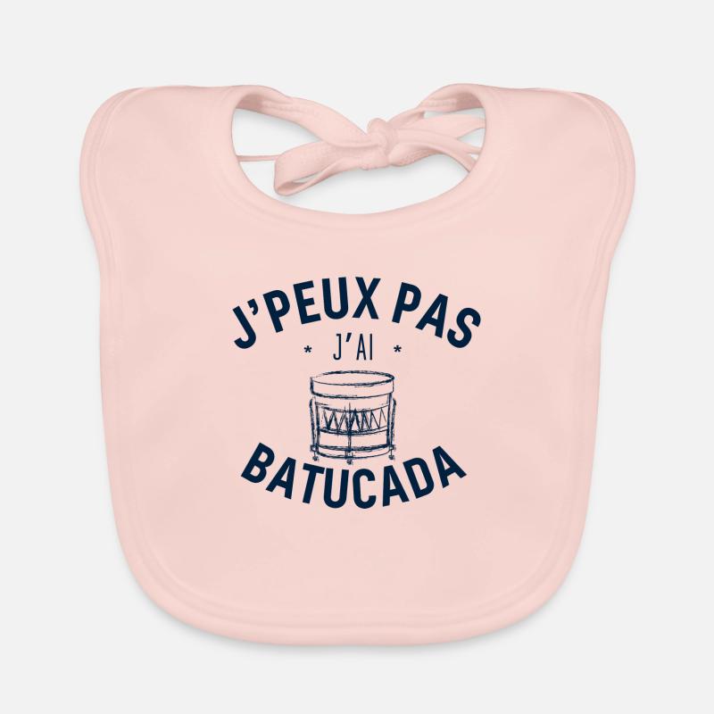 J peux pas j ai Batucada Bleu - Bavoir bio Bébé - rose