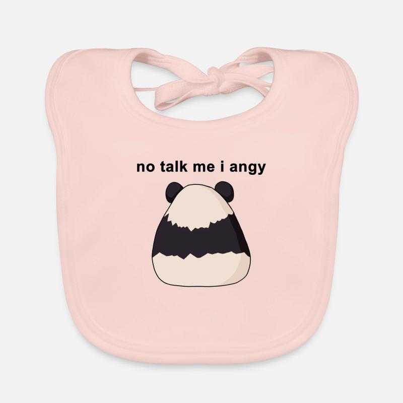 no talk me I angy meme panda illustration Organic Baby Bibs