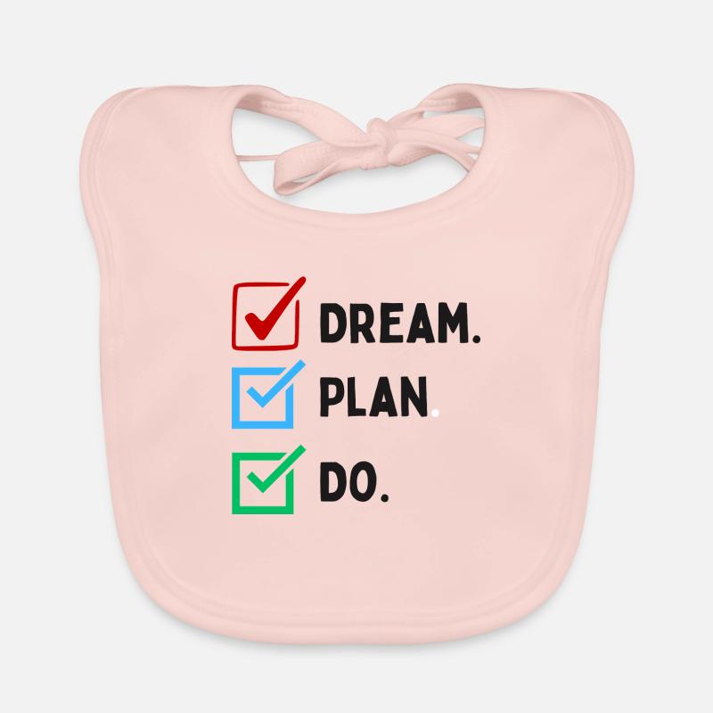 Dream Plan Do Checklist Design Black White Organic Baby Bibs