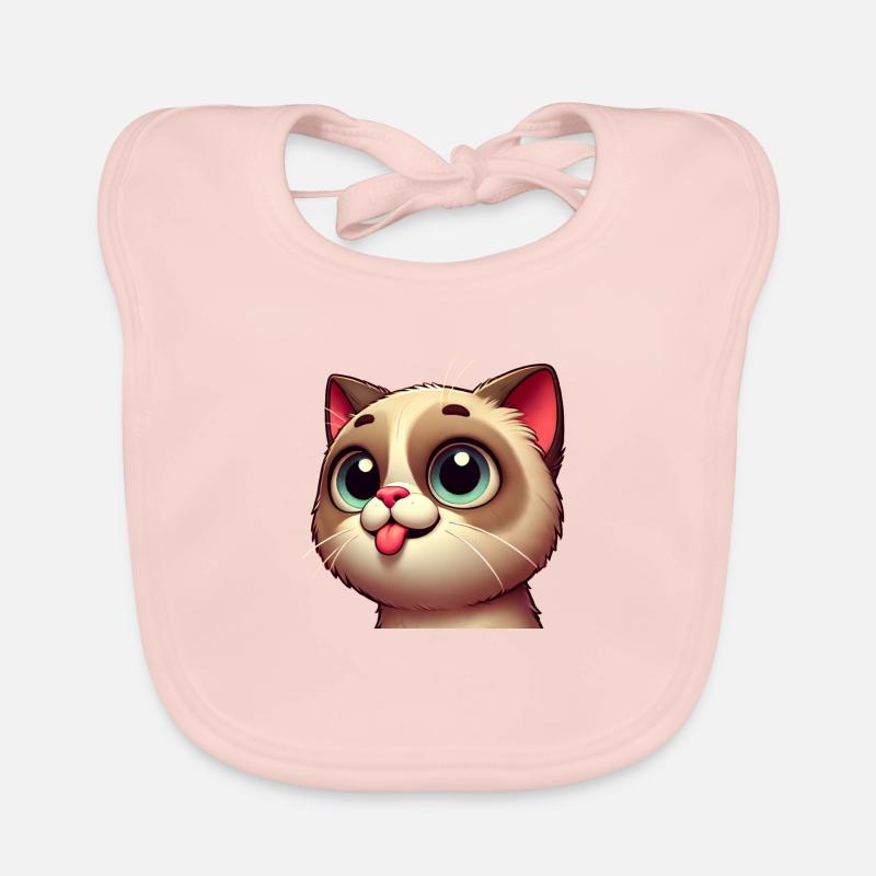 Chat mignon avec de grands yeux Bavoir bio Bébé