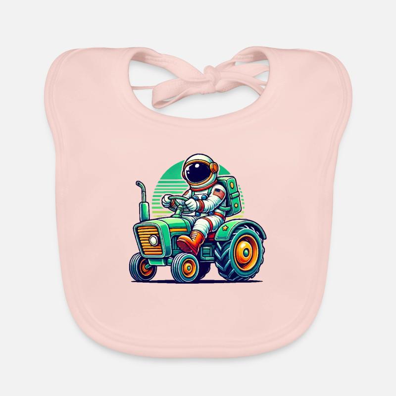Astronaut Tractor Organic Baby Bibs