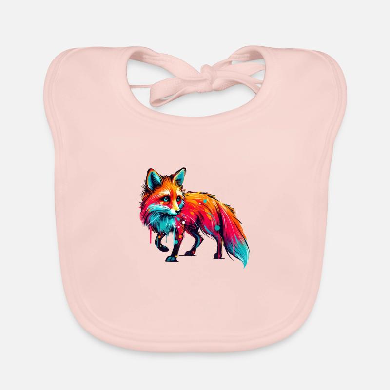 Peinture Fox Bavoir bio Bébé