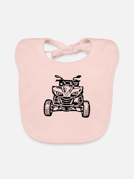 Kawasaki Kfx 700 - Baby Bio-Lätzchen - Rose - Vorne