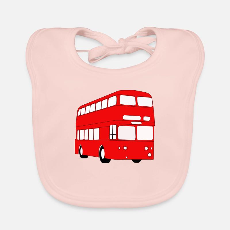 Double Decker Red Bus Organic Baby Bibs