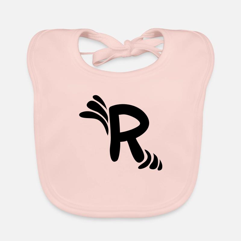 Letter R & Pattern Organic Baby Bibs