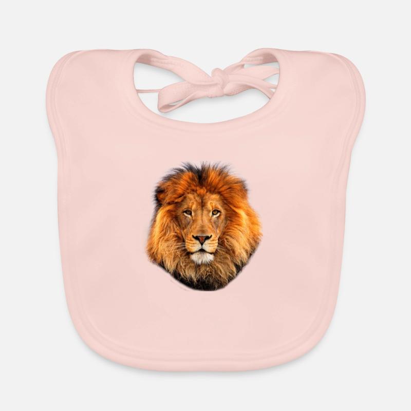 Lion - Bavoir bio Bébé - rose