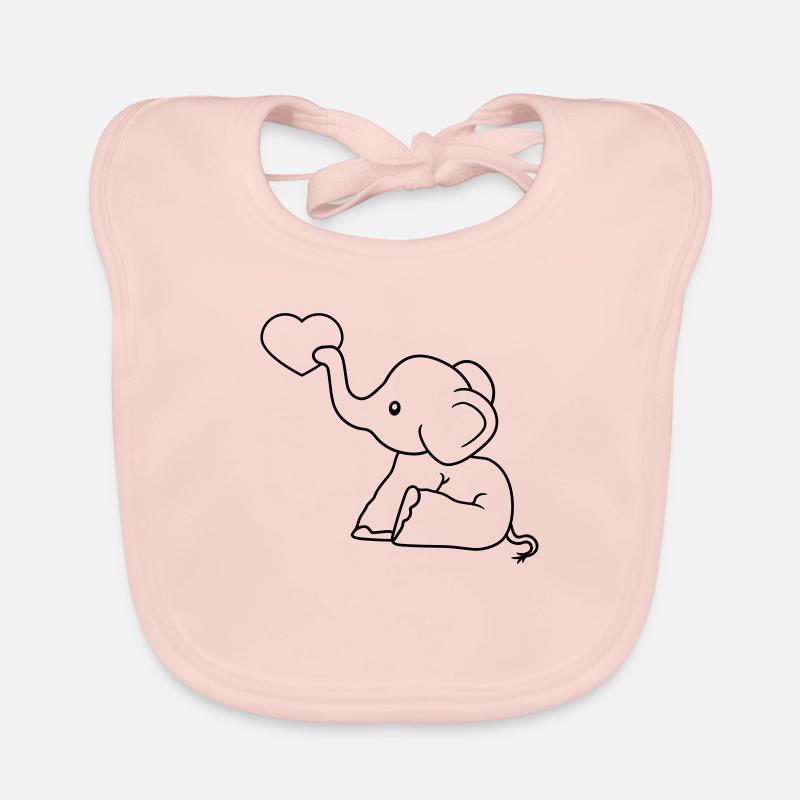 elefant herz liebe schenken verliebt sitzend suess Baby Bio-Lätzchen